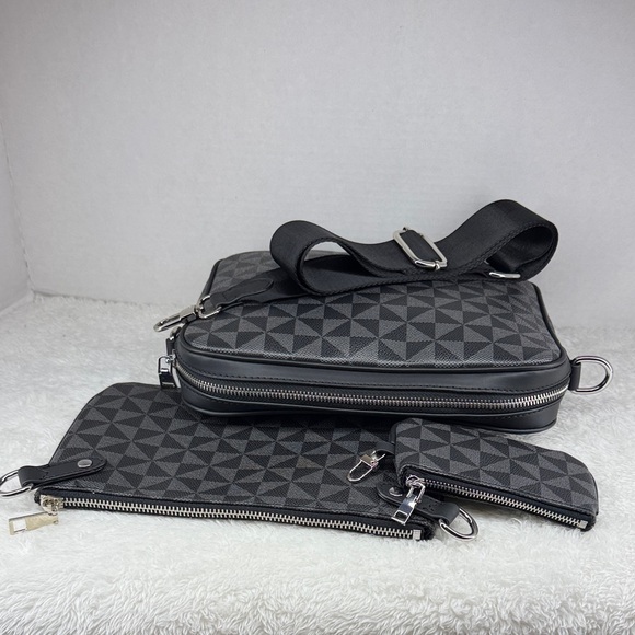 Black Geometric Patterned Bag Set - Picture 6 of 7